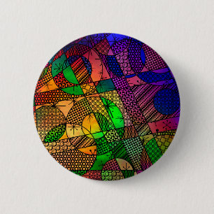 Badge Rond 5 Cm Riche couleur, texturé géométrique Abstrait