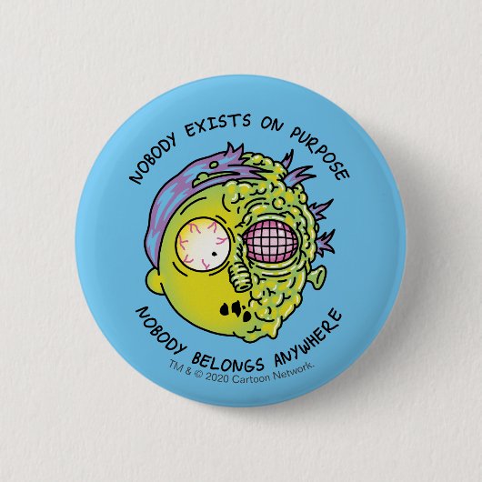 Badge Rond 5 Cm RICK ET MORTY™ | Citation de vol Stylisé Morty (Devant)