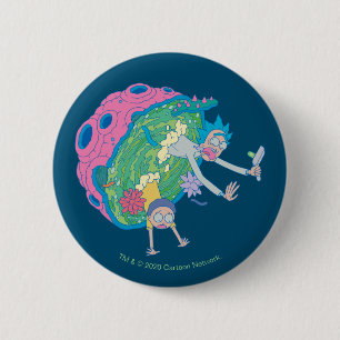 Badge Rond 5 Cm RICK ET MORTY™ Décrochage du portail infecté