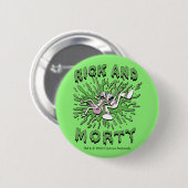 Badge Rond 5 Cm RICK ET MORTY™ | Falling Into Acid (Devant & derrière)