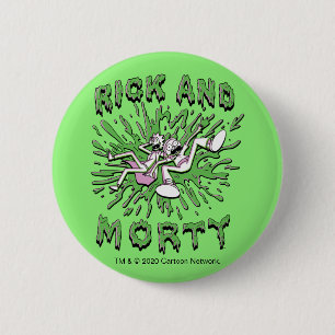 Badge Rond 5 Cm RICK ET MORTY™   Falling Into Acid
