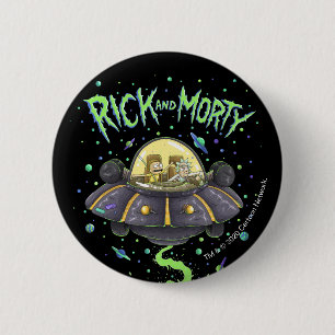 Badge Rond 5 Cm RICK ET MORTY™  Graphique de vol spatial illustr