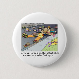 Badge Rond 5 Cm Rick subit une attaque de chapeau Cartoon Cadeaux 