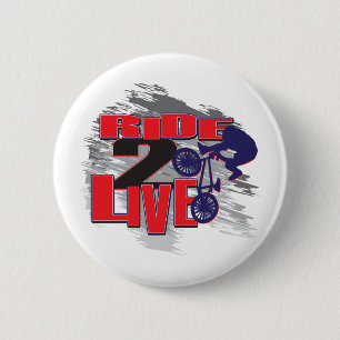 Badge Rond 5 Cm Ride 2 Live BMX Rider