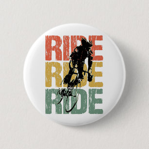Badge Rond 5 Cm Ride Ride Ride Ride Vintage Vélo Rider