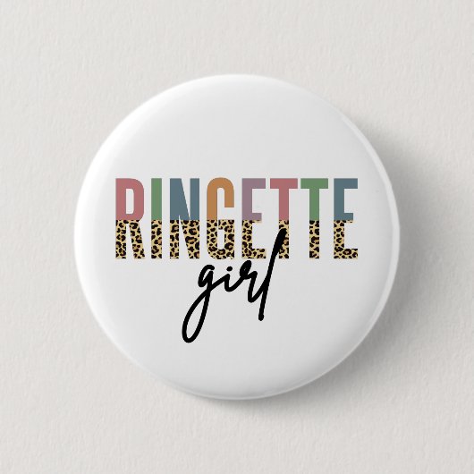 Badge Rond 5 Cm Ringette Girl Cheetah Imprimer | Lecteur Ringette (Devant)