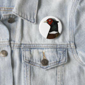 Badge Rond 5 Cm Ringneck Pheasant Head (En situation)