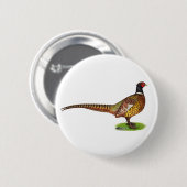 Badge Rond 5 Cm Ringneck Pheasant Rooster (Devant & derrière)