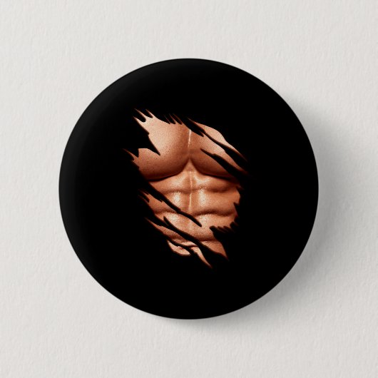 Badge Rond 5 Cm Ripped Abs Clic Funny  (Devant)