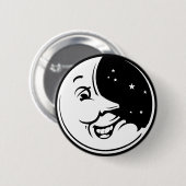 Badge Rond 5 Cm Rire étouffé de lune (Devant & derrière)