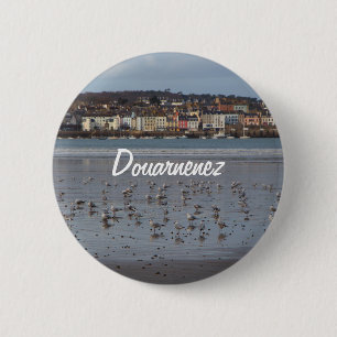 Badge Rond 5 Cm Ris beach in Douarnenez