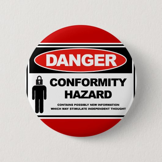 Badge Rond 5 Cm Risque de conformité de danger (Devant)