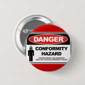 Badge Rond 5 Cm Risque de conformité de danger (Devant & derrière)
