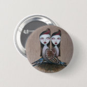 Badge Rond 5 Cm Rivalité fraternelle (Devant & derrière)