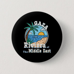 Badge Rond 5 Cm Riviera De La Bande De Gaza Du Moyen-Orient Trump