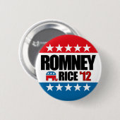 Badge Rond 5 Cm Riz 2012 de Mitt Romney Condi (Devant & derrière)