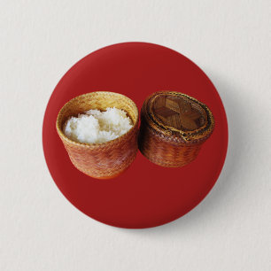 Badge Rond 5 Cm Riz épineux [Khao Niao] Thai Lao Food