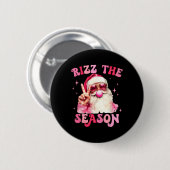 Badge Rond 5 Cm Rizz Saison Père Noël Pink Bubble Gum Rizzmas Chri (Devant & derrière)