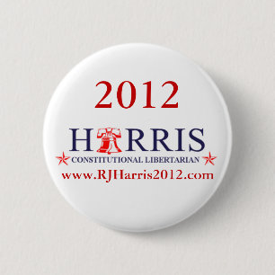 Badge Rond 5 Cm RJ Harris 2012 pour le Président Button