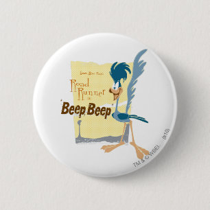 BADGE ROND 5 CM ROAD RUNNER™ BEEP BEEP™ !