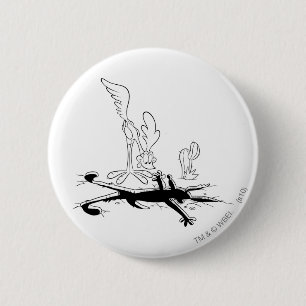 Badge Rond 5 Cm ROAD RUNNER™ et WILE E. COYOTE™ Trou en forme