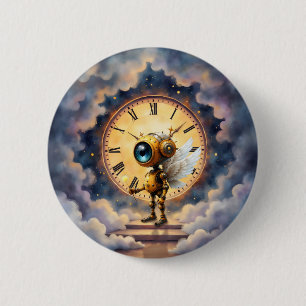 Badge Rond 5 Cm Robby le Gardien du Temps ailé