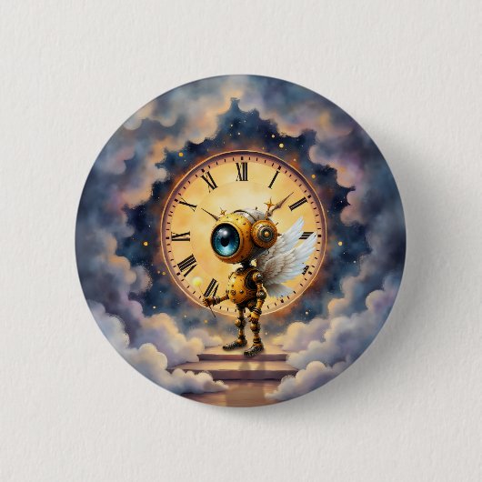 Badge Rond 5 Cm Robby the Winged Timekeeper (Devant)