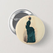 Badge Rond 5 Cm Robe Bleue Victorienne élégante Mode Femme Art (Devant & derrière)