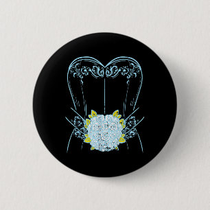 Badge Rond 5 Cm Robe de mariée pour enterrement de vie de jeune fi