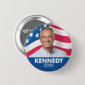 Badge Rond 5 Cm Robert F Kennedy JR 2024 - avec l'arrière - plan d (Devant & derrière)