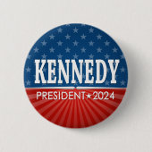 Badge Rond 5 Cm Robert F Kennedy JR 2024 - étoiles rayures (Devant)
