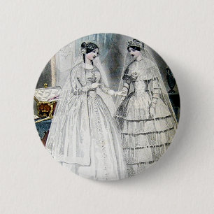 Badge Rond 5 Cm Robes de mariée blanc antique
