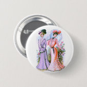 Badge Rond 5 Cm robes de mode des années 1900 (Devant & derrière)