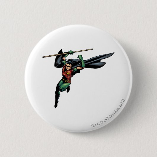 Badge Rond 5 Cm Robin avec le personnel - Leaps (Devant)