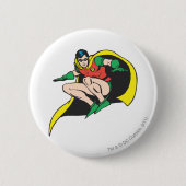 Badge Rond 5 Cm Robin Crouches (Devant)