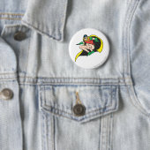 Badge Rond 5 Cm Robin Crouches (En situation)