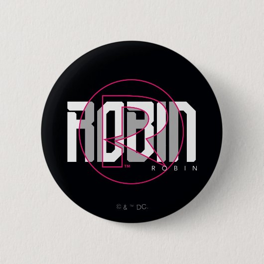 Badge Rond 5 Cm Robin Hi-Tech Nom Graphique (Devant)