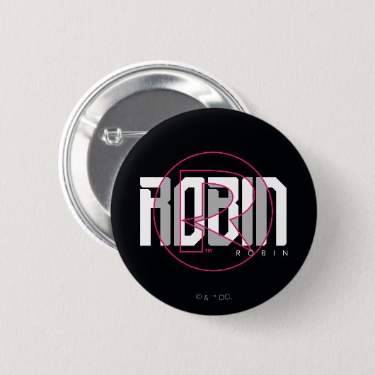 Badge Rond 5 Cm Robin Hi-Tech Nom Graphique (Devant & derrière)