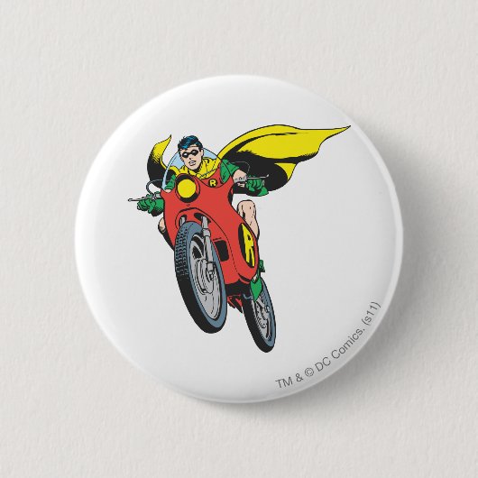 Badge Rond 5 Cm Robin Rides 2 (Devant)
