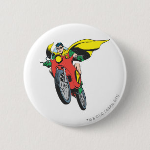 Badge Rond 5 Cm Robin Rides 2