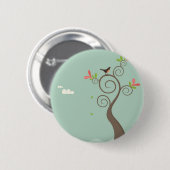 Badge Rond 5 Cm Robin sur un arbre (Devant & derrière)