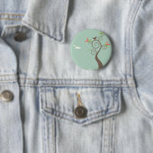 Badge Rond 5 Cm Robin sur un arbre (En situation)
