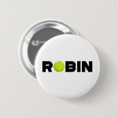 Badge Rond 5 Cm Robin Tennis (Devant & derrière)