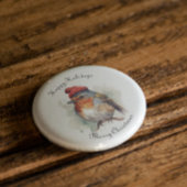 Badge Rond 5 Cm Robin Winter Delight, sur mesure