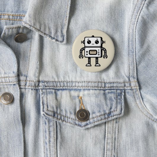 Badge Rond 5 Cm Robot (En situation)