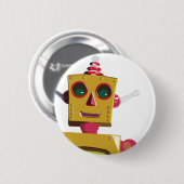 Badge Rond 5 Cm Robot (Devant & derrière)