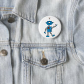 Badge Rond 5 Cm Robot bleu (En situation)