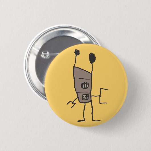 Badge Rond 5 Cm Robot de cannelure (Devant & derrière)