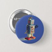 Badge Rond 5 Cm Robot de jouets rétro (Devant & derrière)