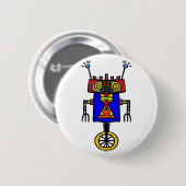 Badge Rond 5 Cm Robot de monocycle (Devant & derrière)